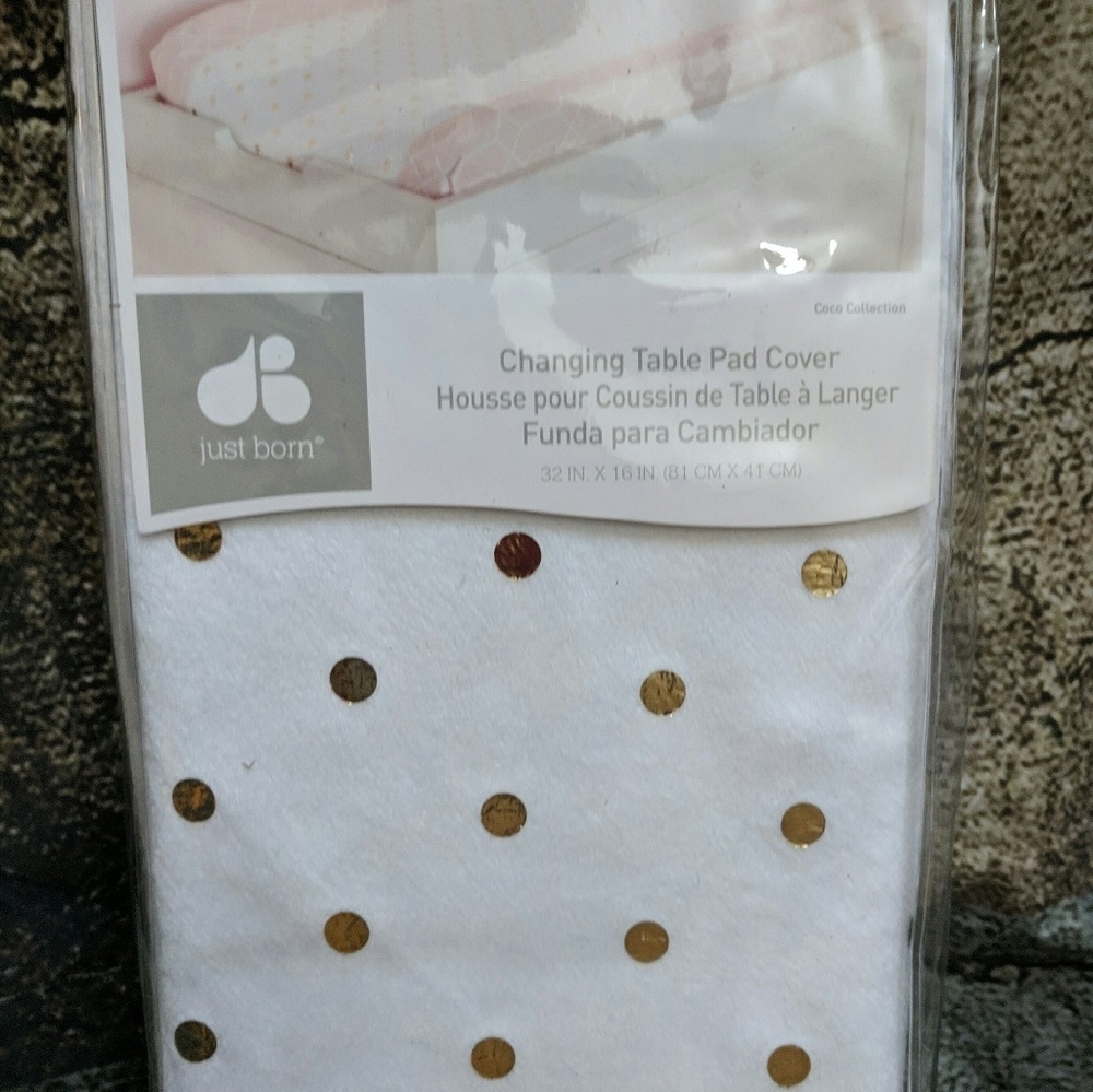 Just born Baby Changing Pad White Gold